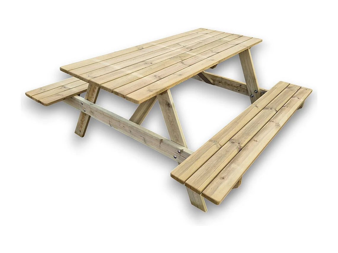 Tavolo Picnic in Legno Slim 160x160 cm - Pino Impregnato