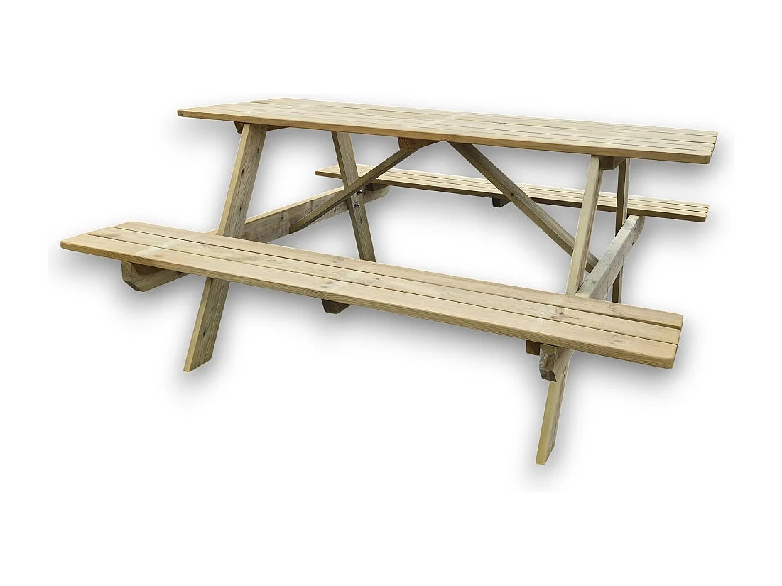 Tavolo Picnic in Legno Slim 160x160 cm - Pino Impregnato