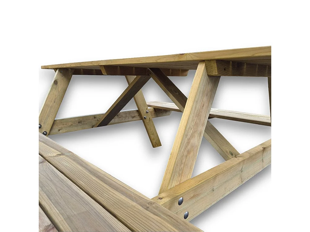 Tavolo Picnic in Legno Slim 160x160 cm - Pino Impregnato