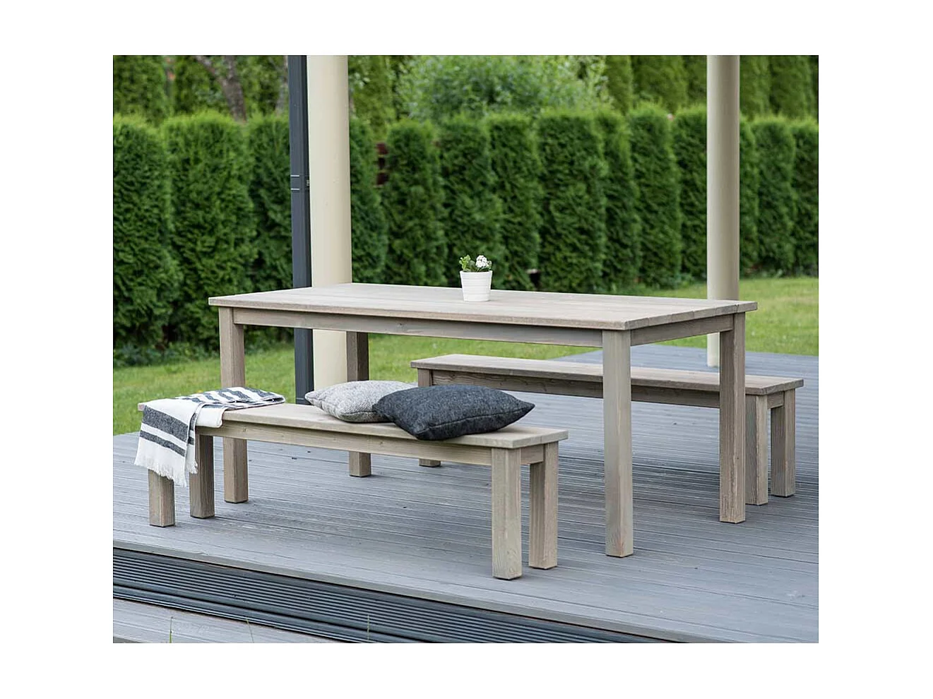 Tavolo da giardino in legno con panche, 178x78xh74 cm