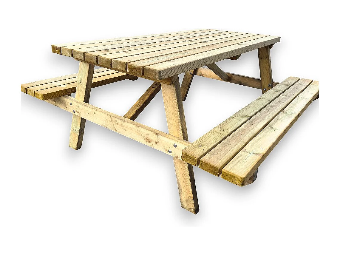 Tavolo Picnic in Legno 44 mm Professionale 180x165 cm