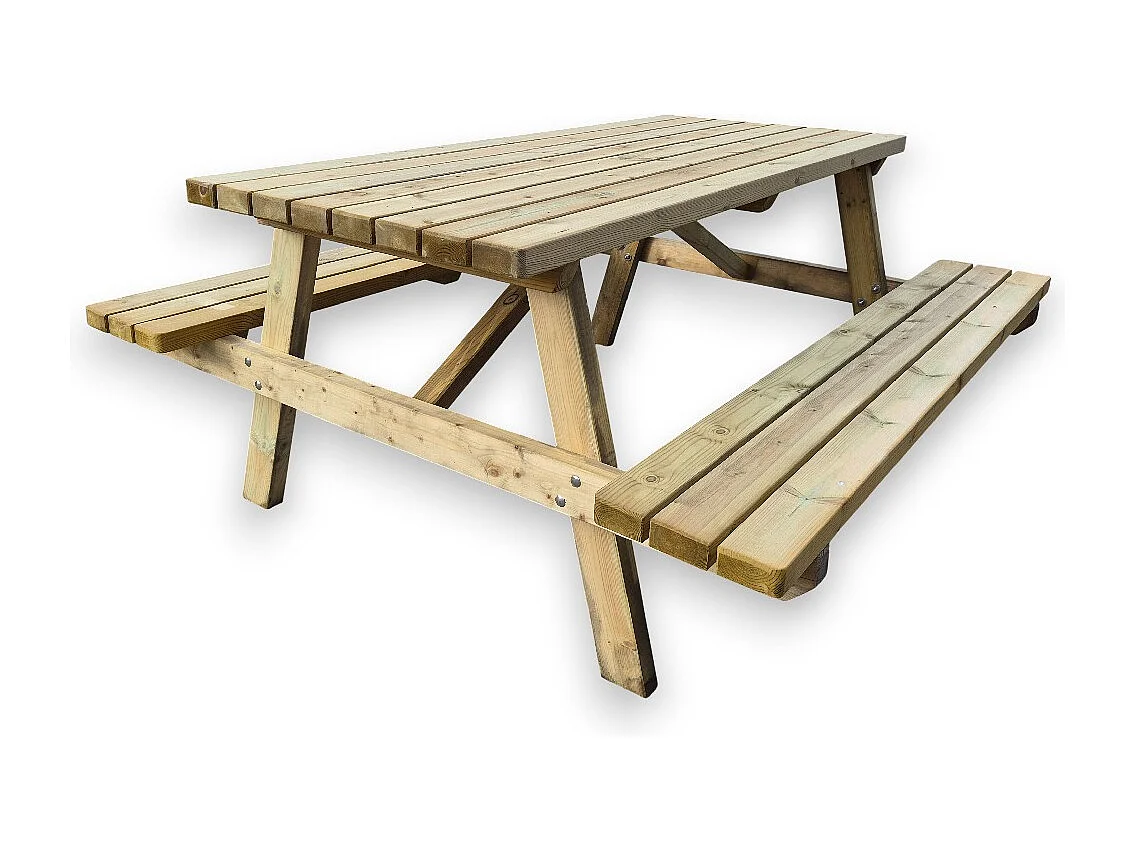 Tavolo Picnic in Legno 44 mm Professionale 180x165 cm