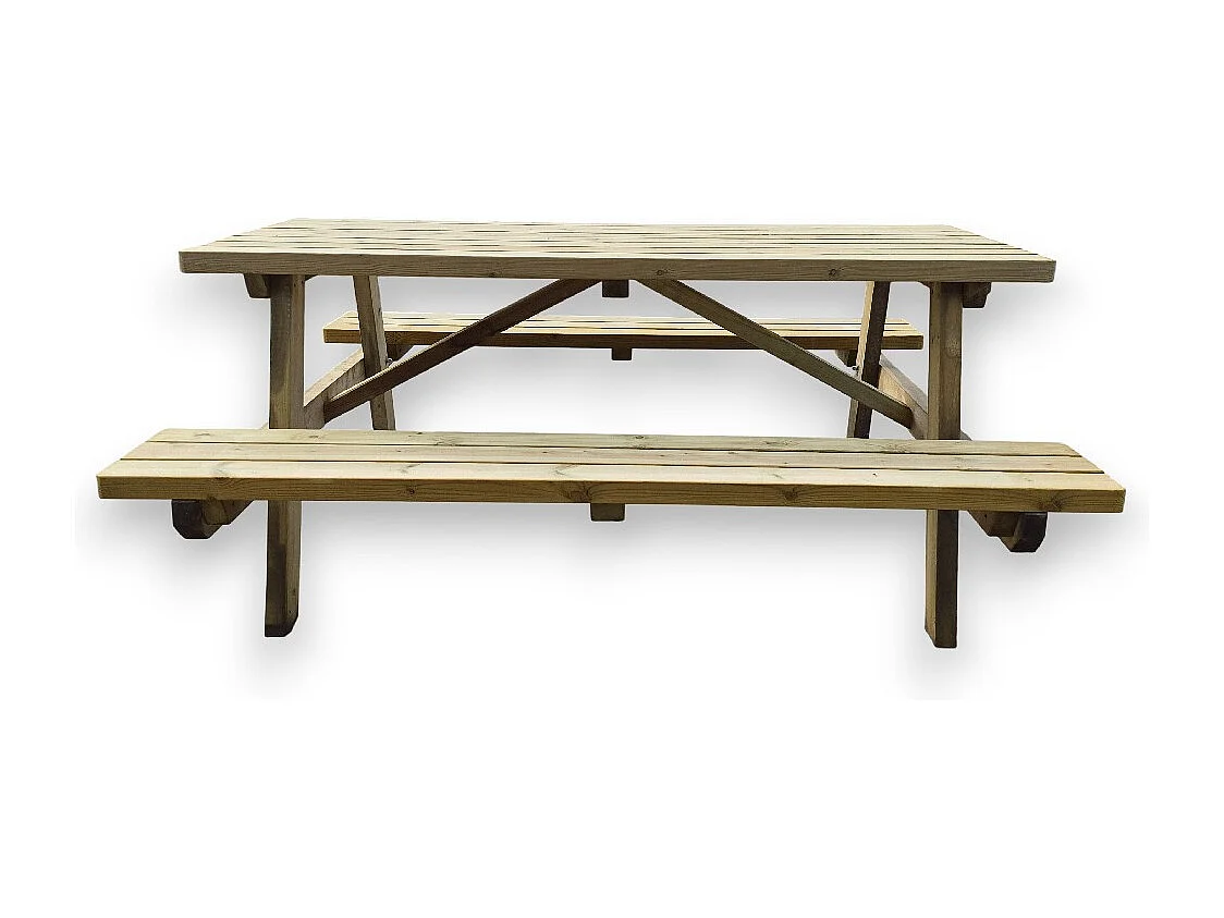 Tavolo Picnic in Legno 44 mm Professionale 180x165 cm