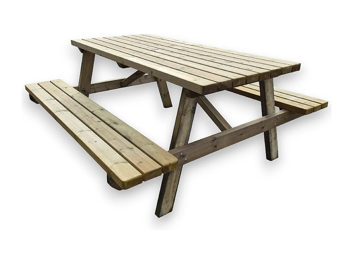 Tavolo Picnic in Legno 44 mm Professionale 180x165 cm