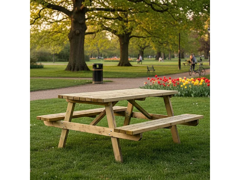 Tavolo Picnic in Legno 44 mm Professionale 180x165 cm