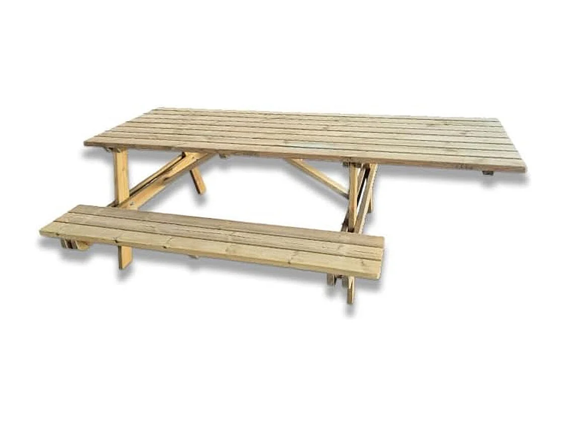 Tavolo Picnic Legno con Panche Integrate e Posto per Disabili