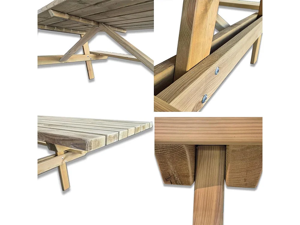Tavolo Picnic Legno con Panche Integrate e Posto per Disabili