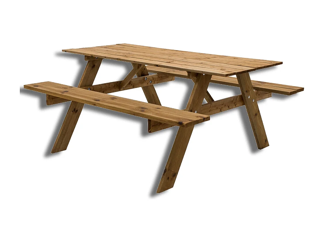 Tavolo Picnic in Legno Impregnato, 164x150x77 cm