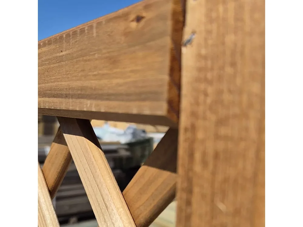 Fioriera con Grigliato in Legno, 119x39xh168 cm, Impregnata