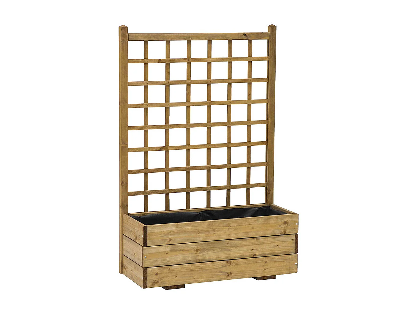 Fioriera con Grigliato in Legno, 80x32x120h