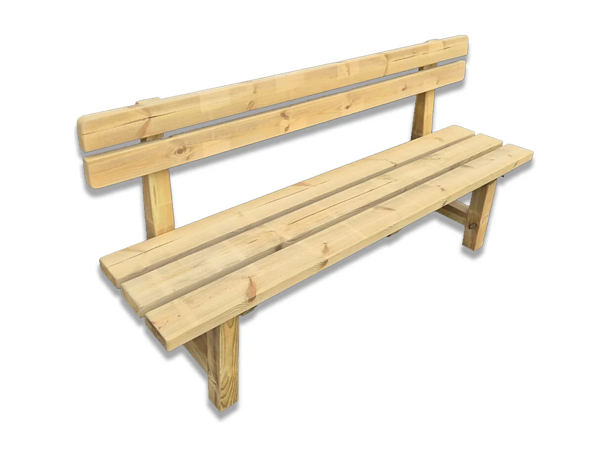 Panchina da Giardino in Legno con Schienale, 180x40x89 cm