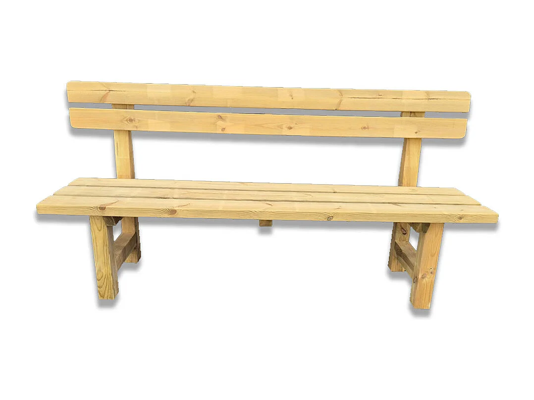 Panchina da Giardino in Legno con Schienale, 180x40x89 cm