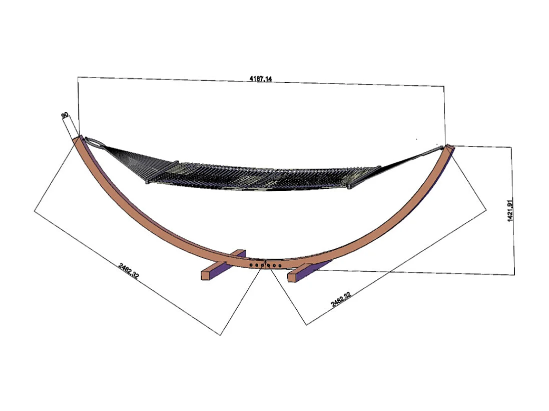 Amaca da Giardino Premium Artigianale Made in Italy - Struttura in Legno di Pino Impregnato