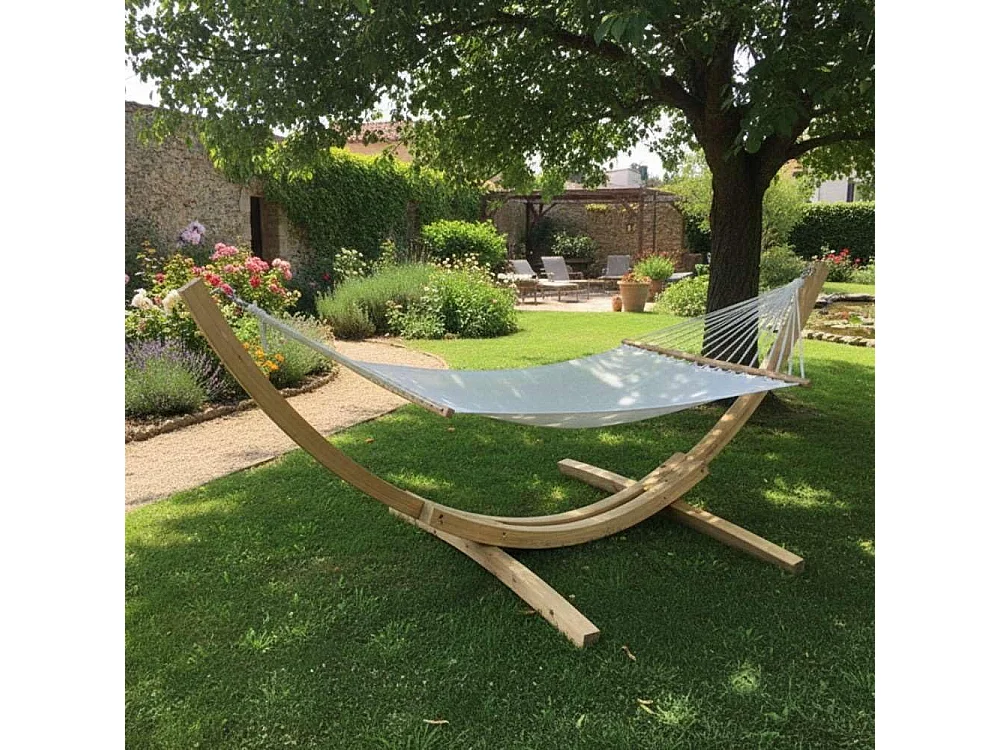 Amaca da Giardino Premium Artigianale Made in Italy - Struttura in Legno di Pino Impregnato