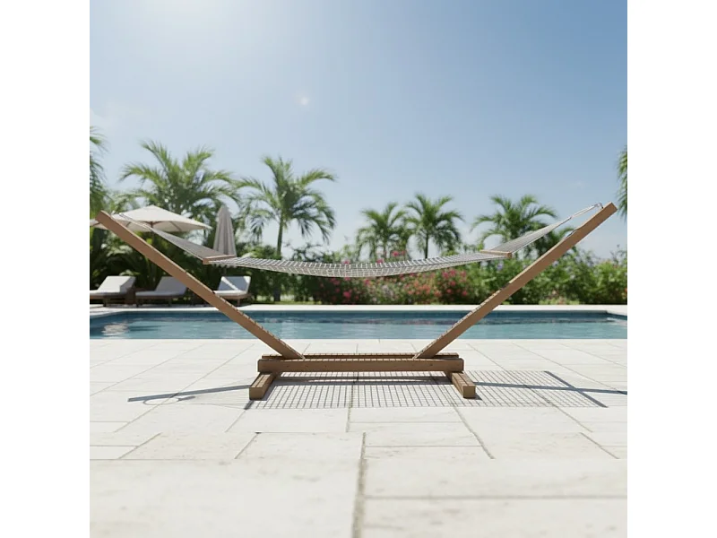 Amaca Otranto Legno Massello 9x9cm, Color  Castagno, Kit Montaggio