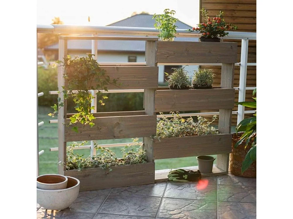 Fioriera da Parete in Legno a ripiani, 116x18x93h cm