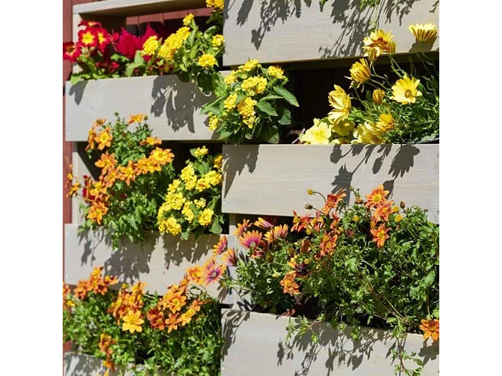 Fioriera da Parete in Legno a ripiani, 116x18x93h cm