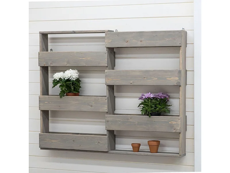 Fioriera da Parete in Legno a ripiani, 116x18x93h cm