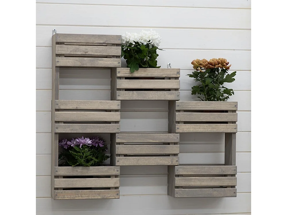 Fioriera da Parete in Legno a ripiani, 83x15x75h cm