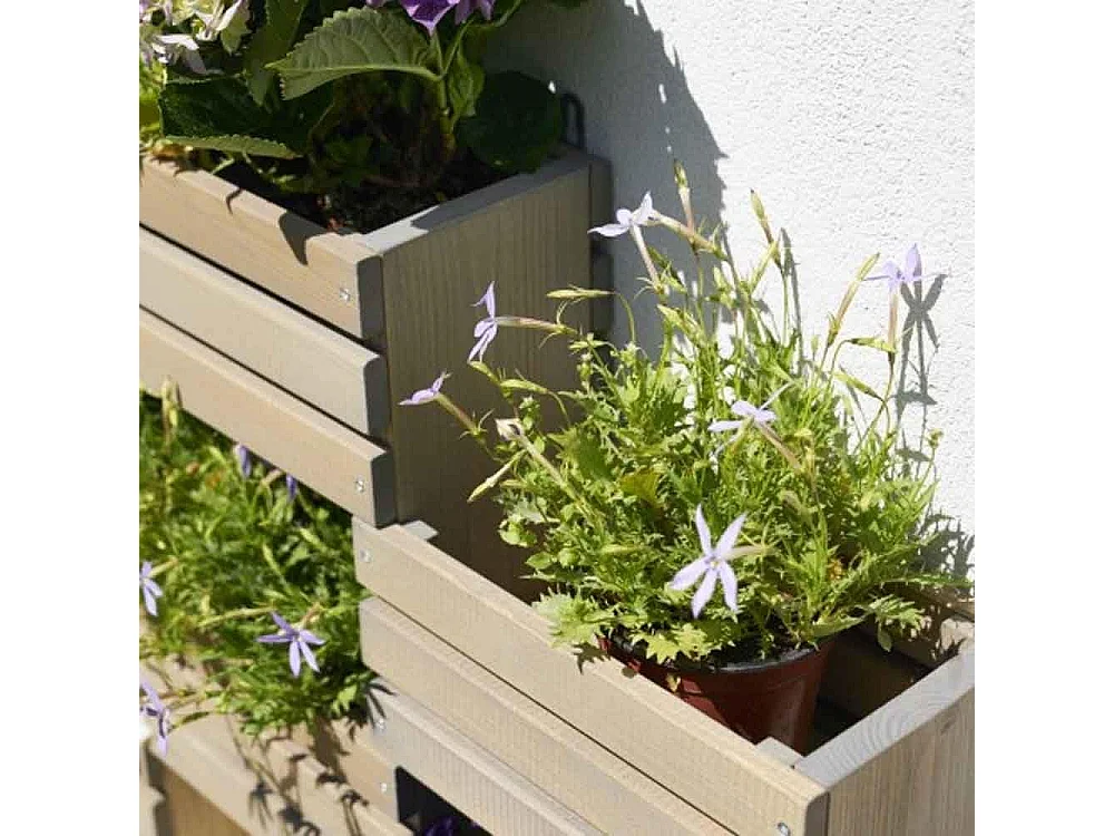 Fioriera da Parete in Legno a ripiani, 83x15x75h cm