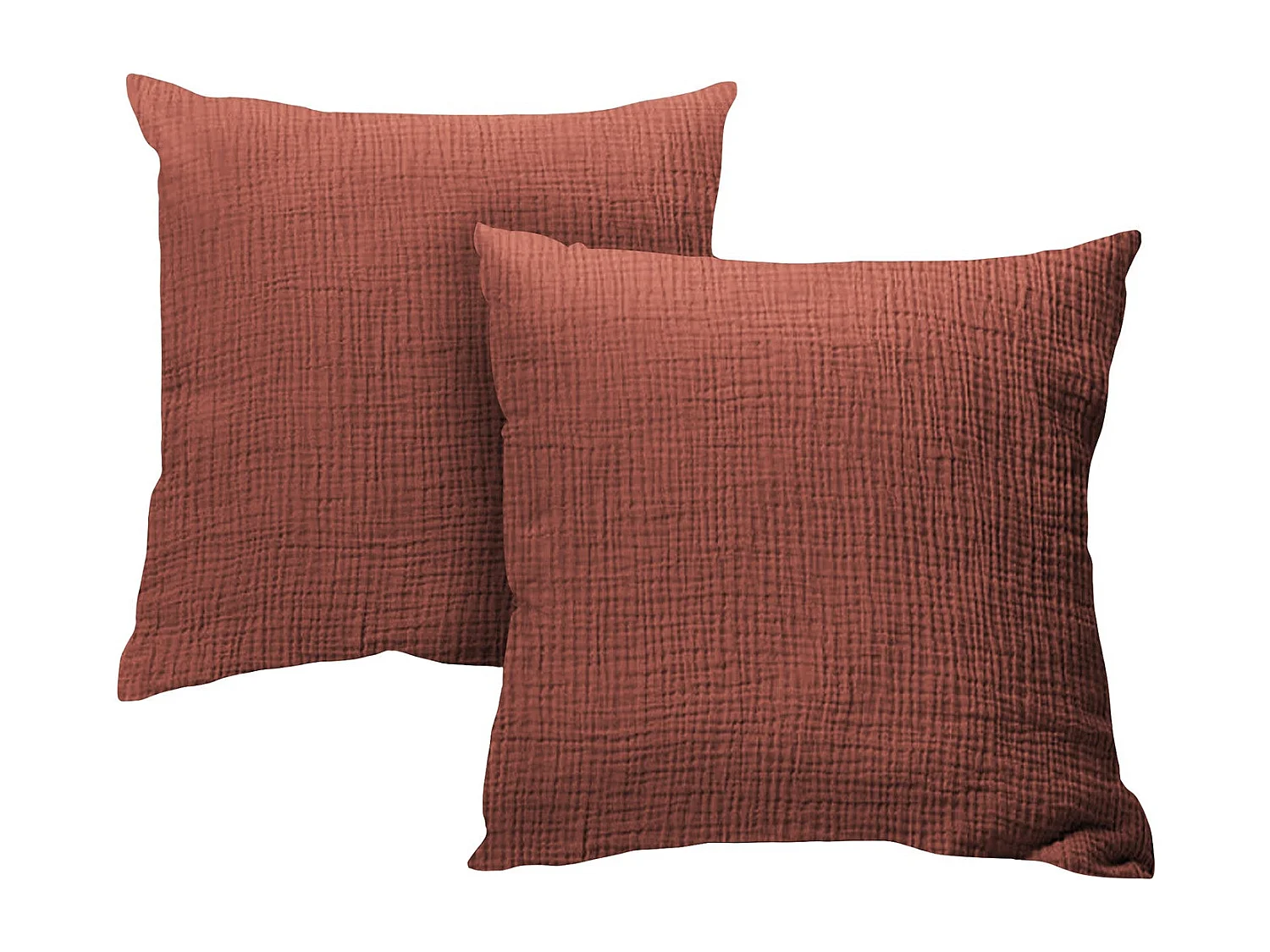 Taies d'oreillers 65x65cm - Mocca Mousse - Gaze de Coton