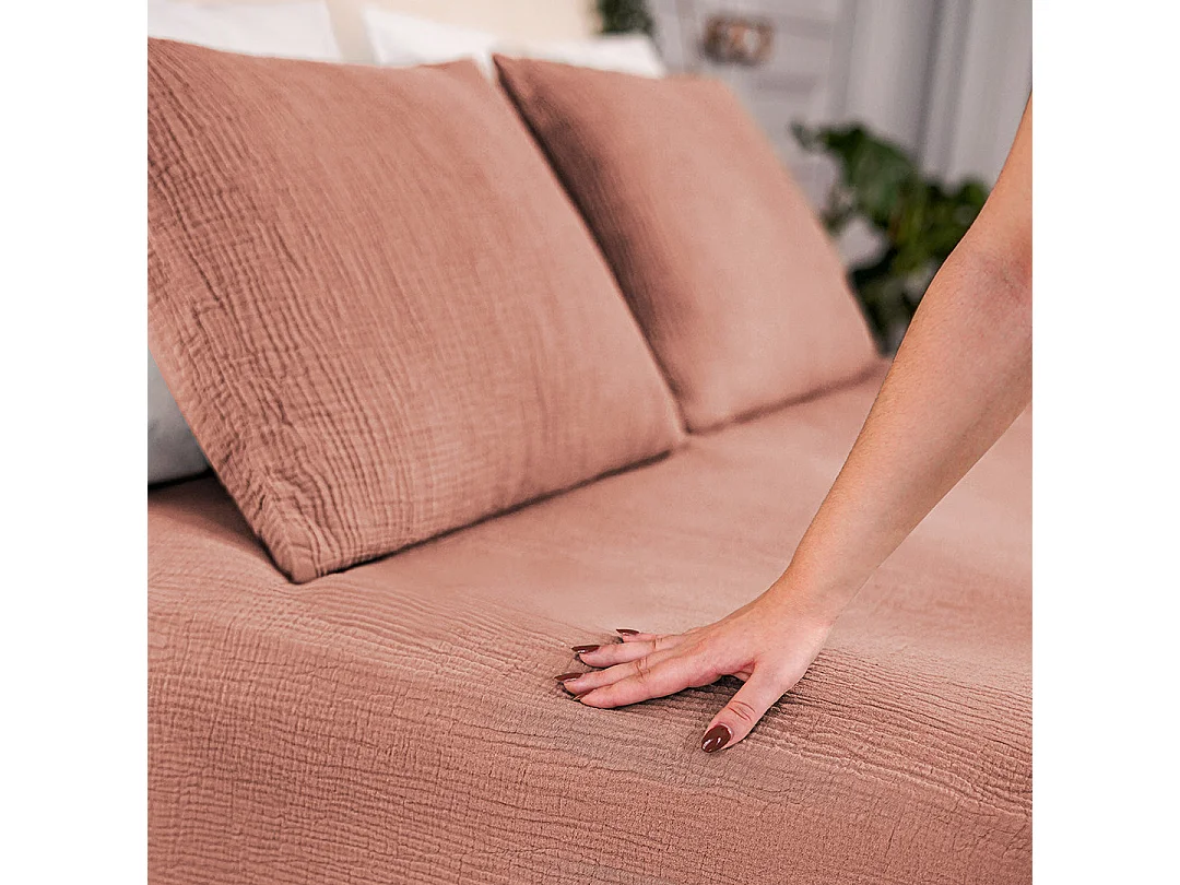 Taies d'oreillers 65x65cm - Mocca Mousse - Gaze de Coton