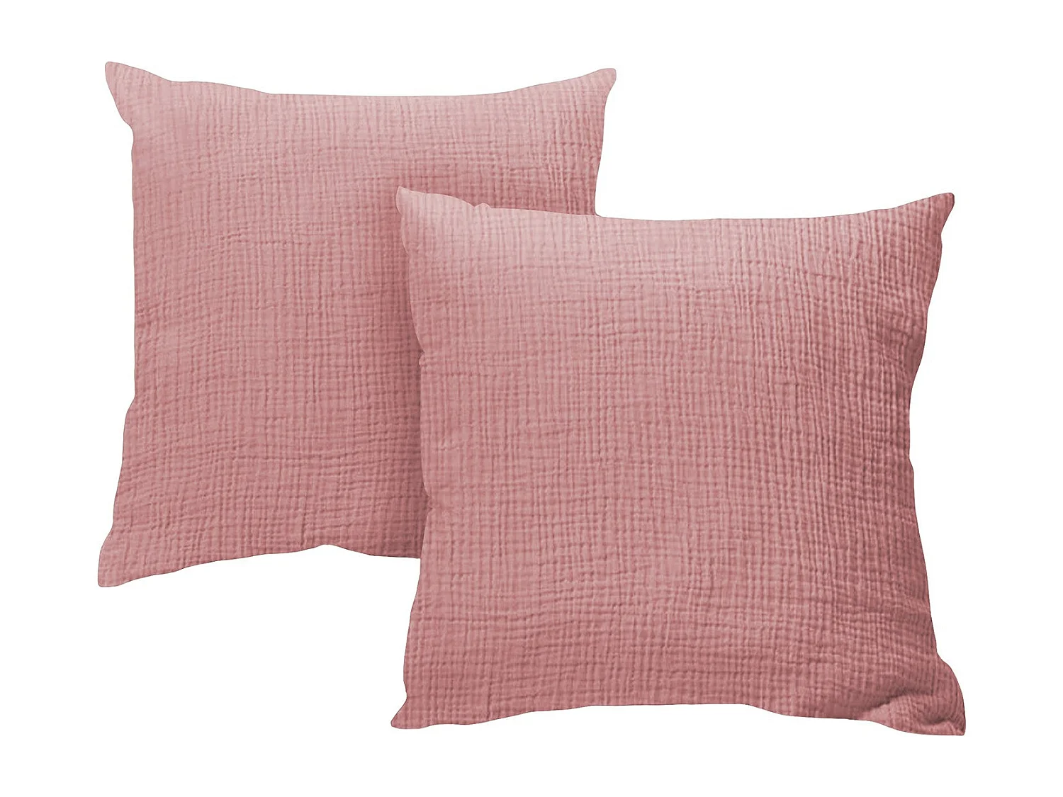 Taies d'oreillers 65x65cm - Peach Blush - Gaze de Coton