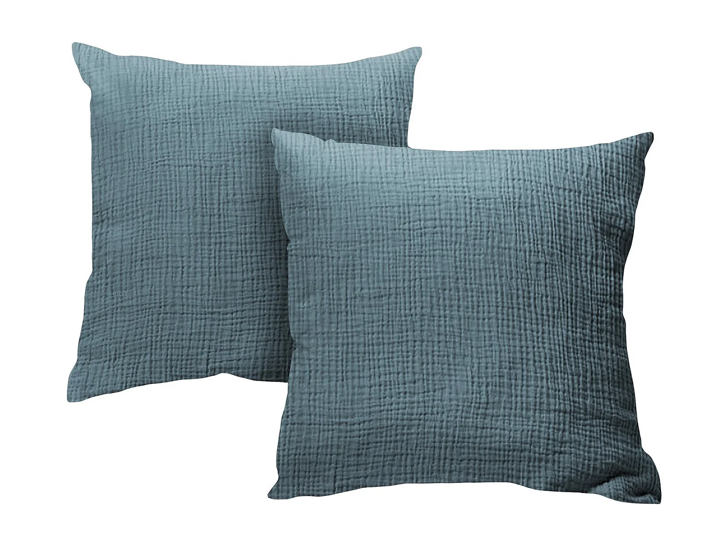 Taies d'oreillers 65x65cm - Dusty Blue - Gaze de Coton