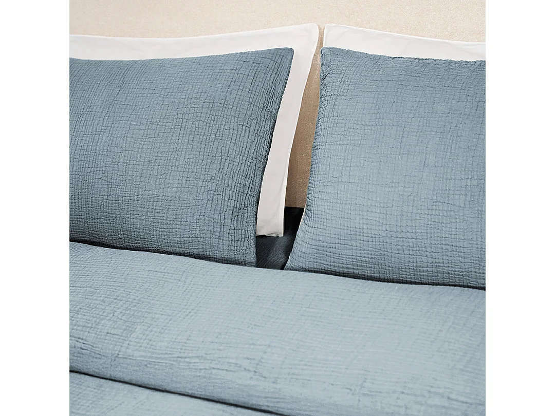Taies d'oreillers 65x65cm - Dusty Blue - Gaze de Coton