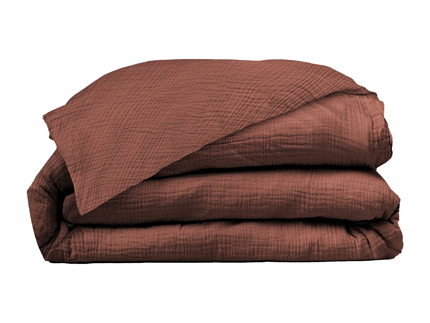 Housse de couette 240x260cm - Mocca Mousse - Gaze de Coton