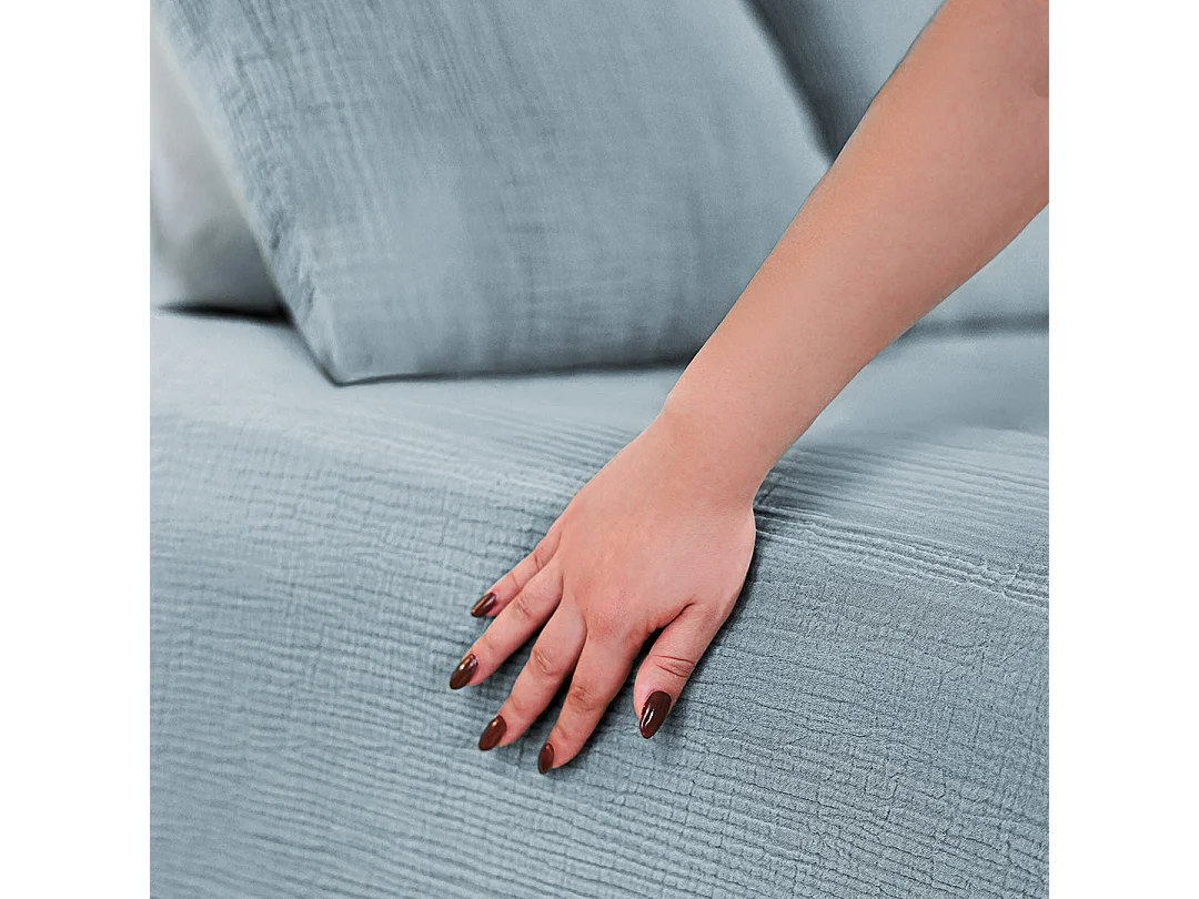 Housse de couette 220x240cm - Dusty Blue - Gaze de Coton