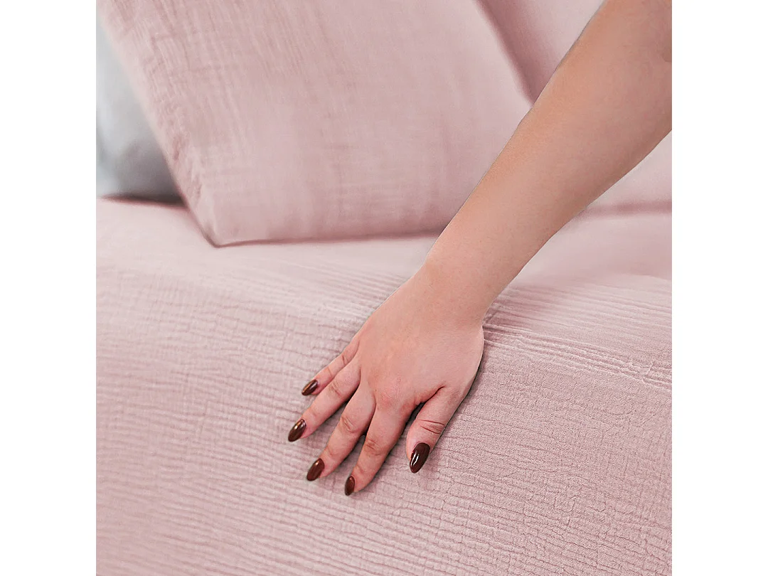 Housse de couette 240x260cm - Peach Blush - Gaze de Coton
