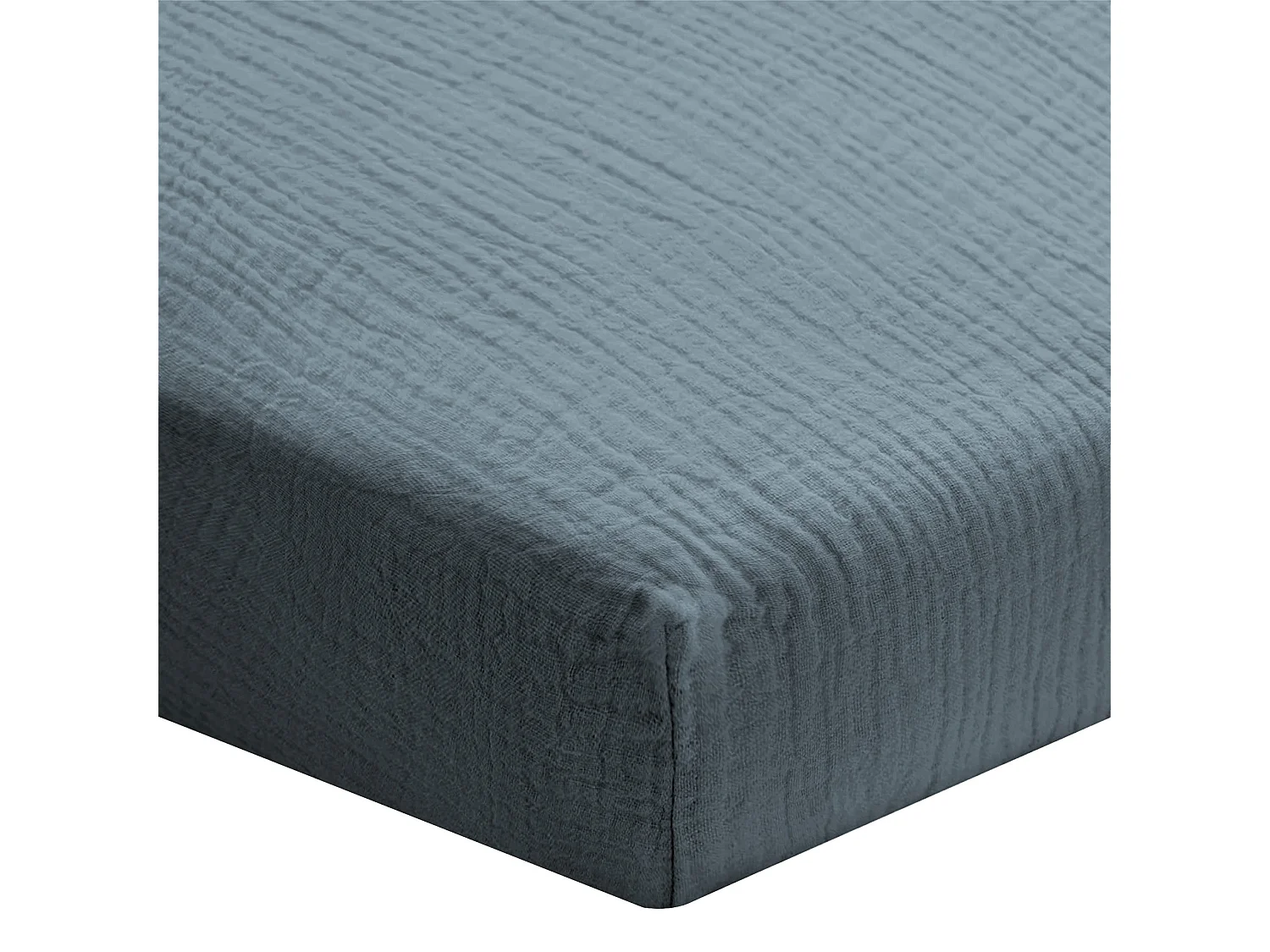 Draps Housse 140x190cm - Dusty Blue - Gaze de Coton