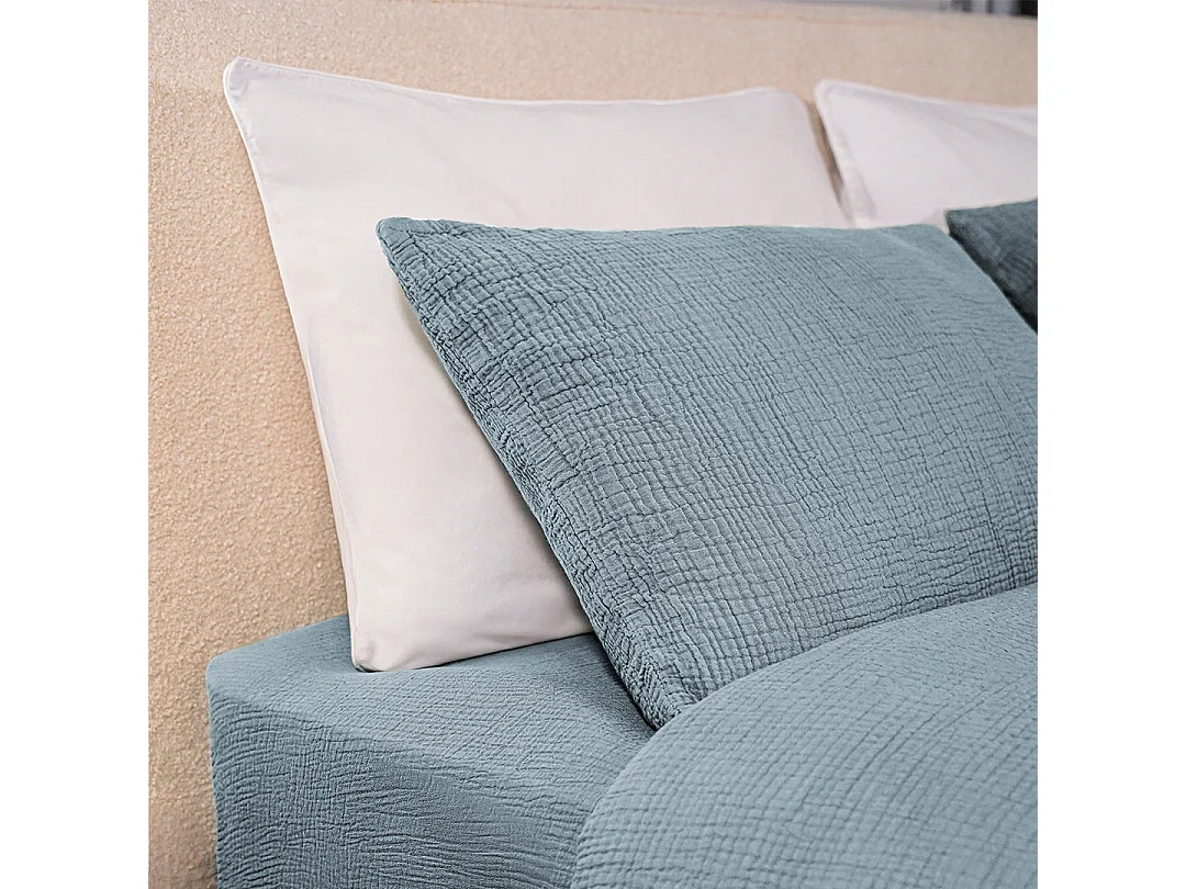 Draps Housse 140x190cm - Dusty Blue - Gaze de Coton
