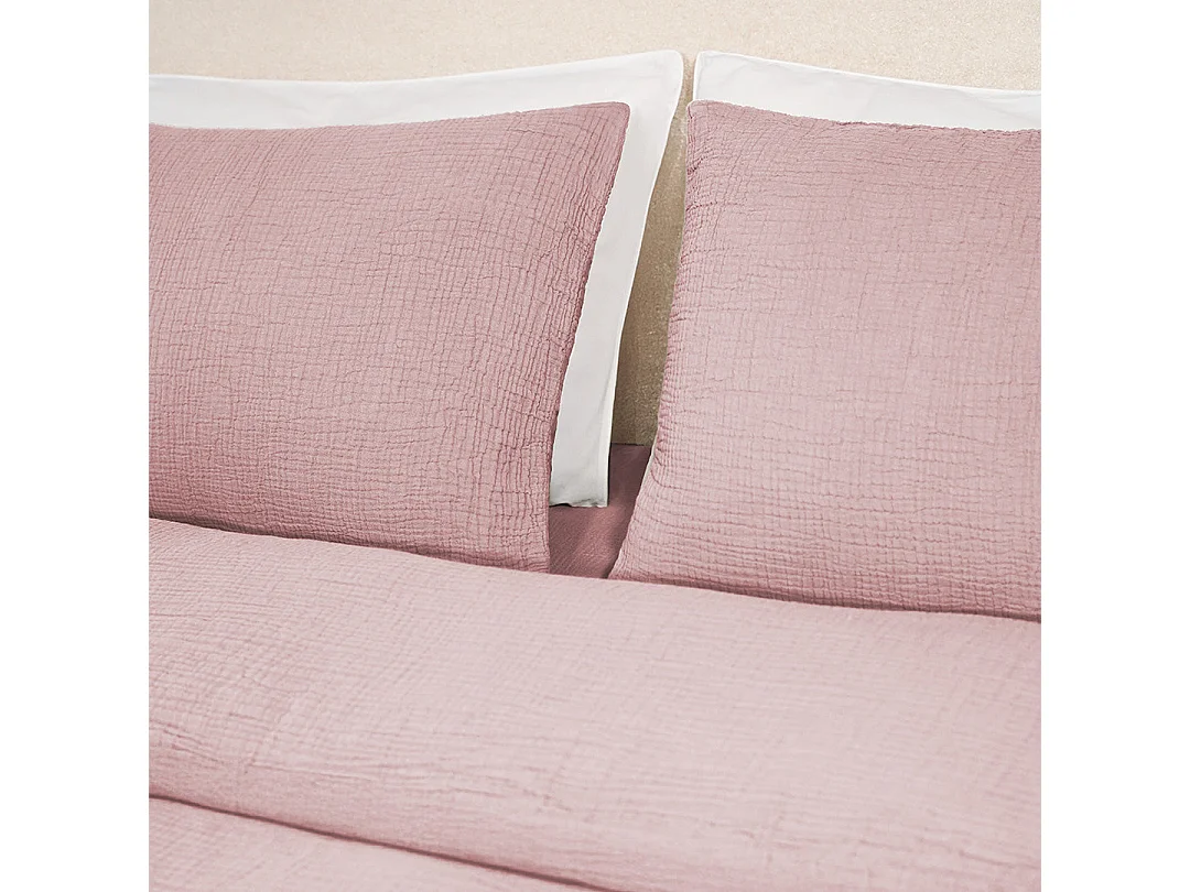 Draps Housse 140x190cm - Peach Blush - Gaze de Coton