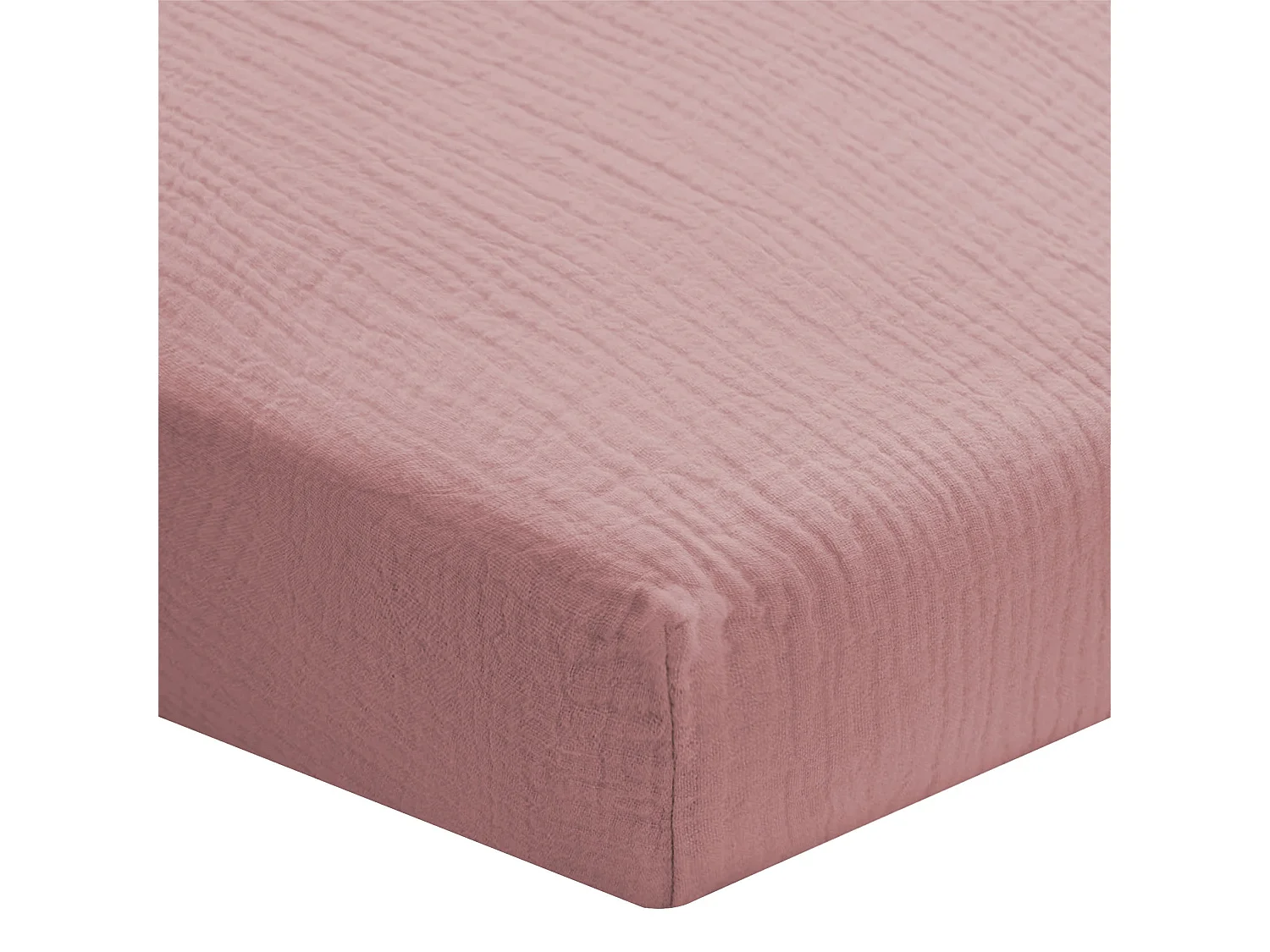 Draps Housse 180x200cm - Peach Blush - Gaze de Coton
