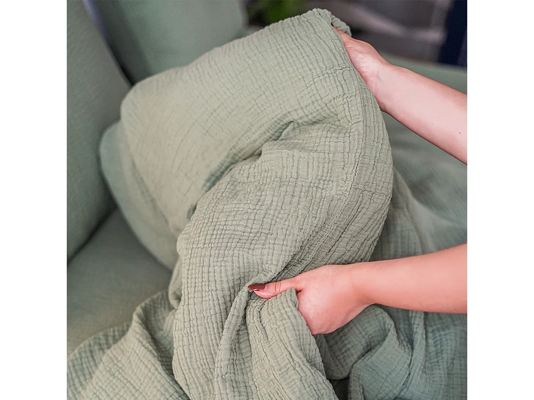 Draps Housse 180x200cm - Watercress - Gaze de Coton