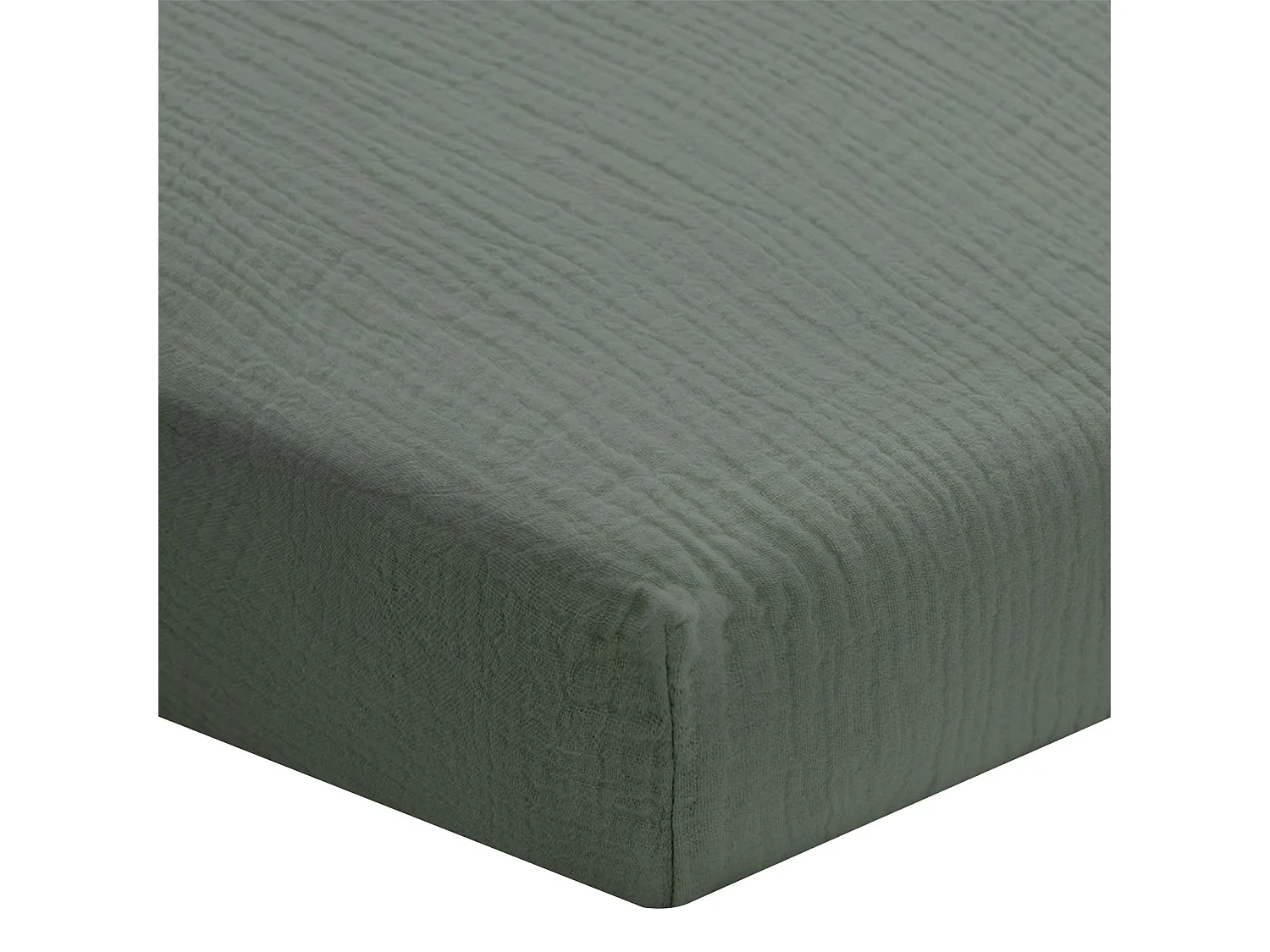 Draps Housse 140x200cm - Watercress - Gaze de Coton