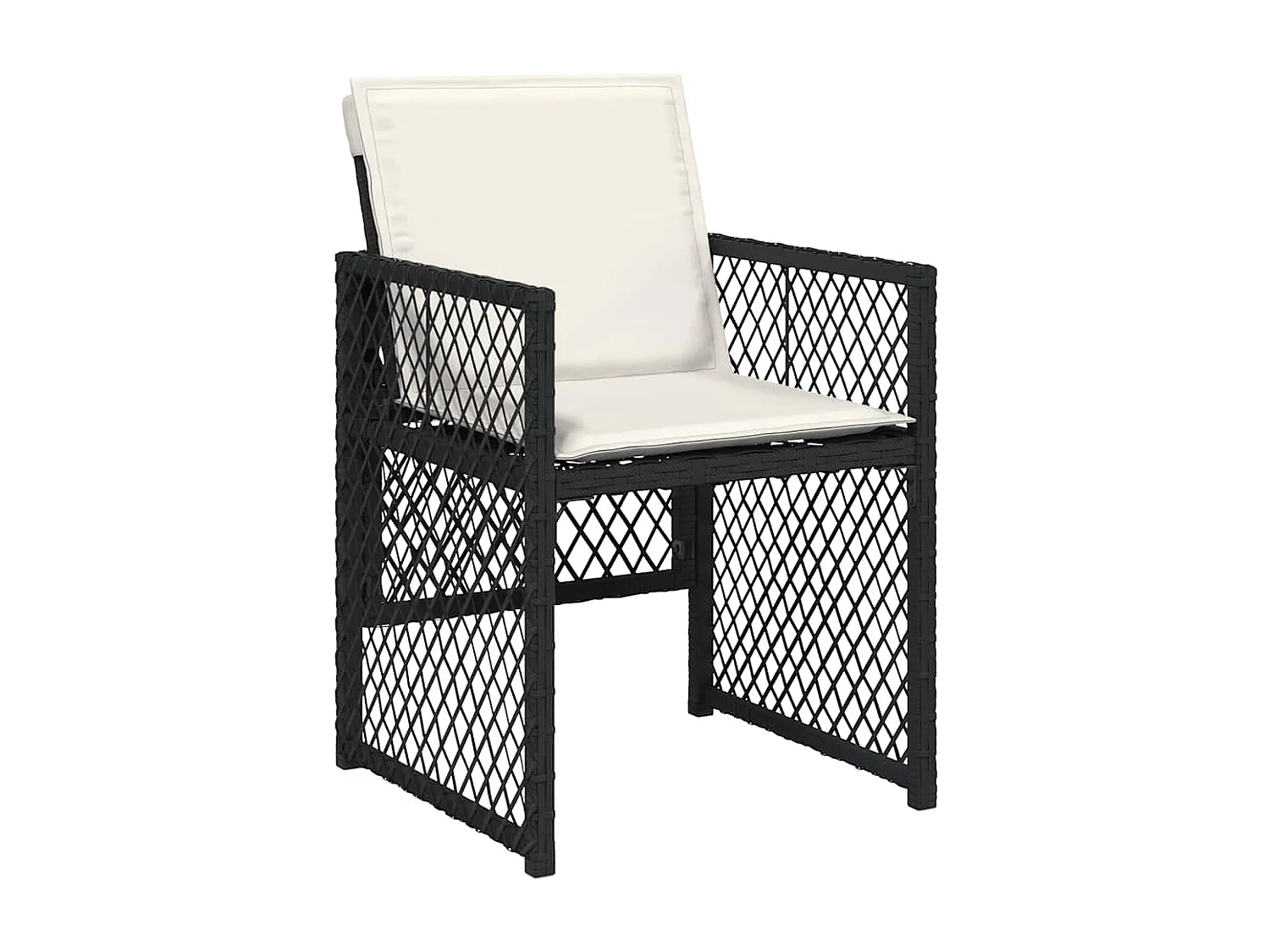 Set de comedor jardín 11 piezas con cojines ratán sintético negro