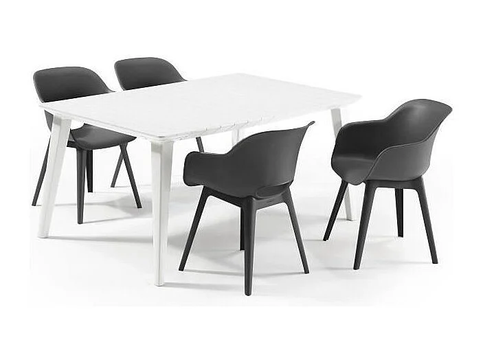 Table de jardin ALLIBERT by KETER LIMA 160 cm 6 places en résine blanche mate