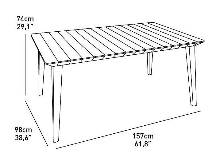 Table de jardin ALLIBERT by KETER LIMA 160 cm 6 places en résine blanche mate