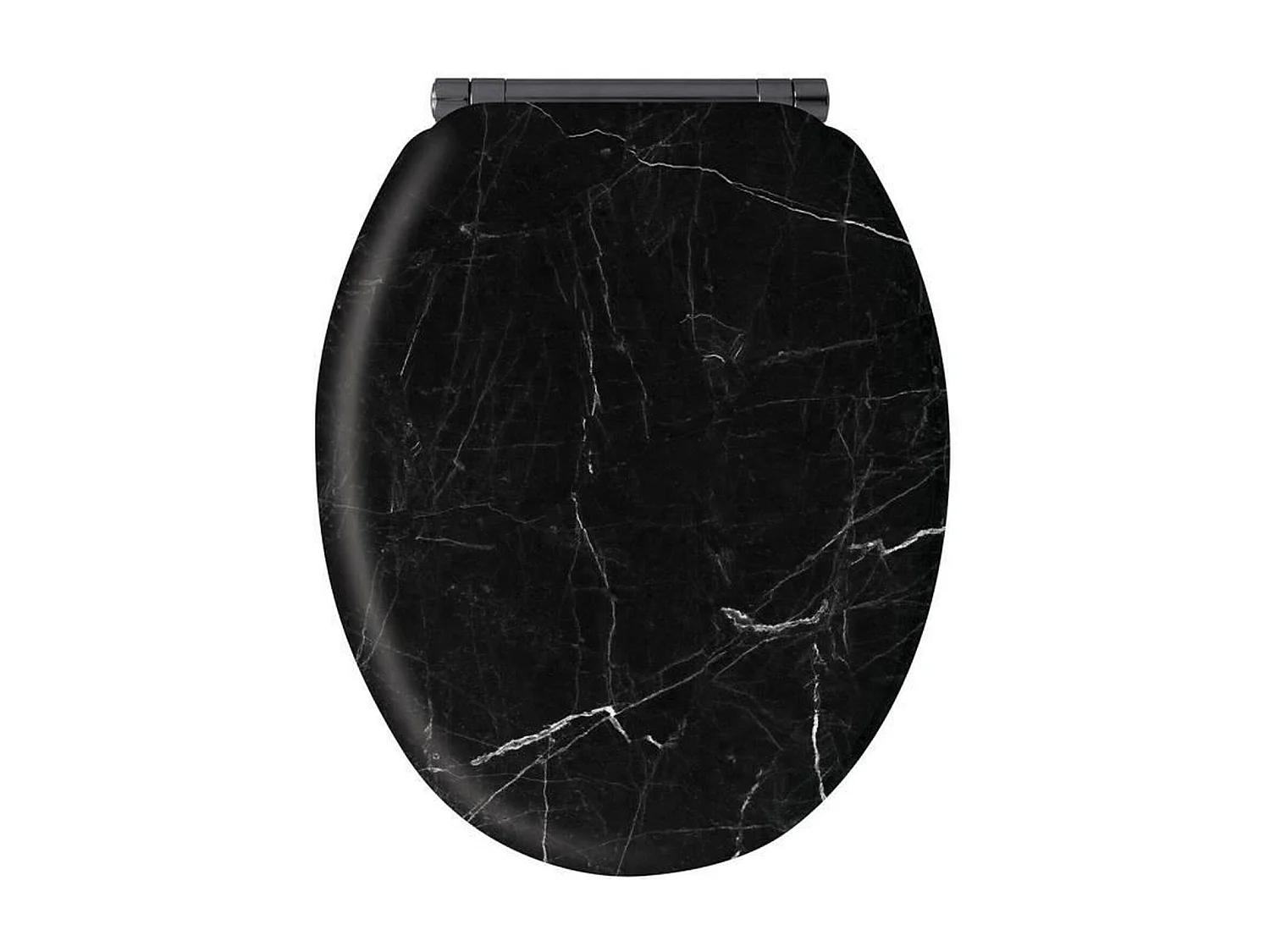 WC-bril van Zwart Marmer met Softclose - MDF FSC