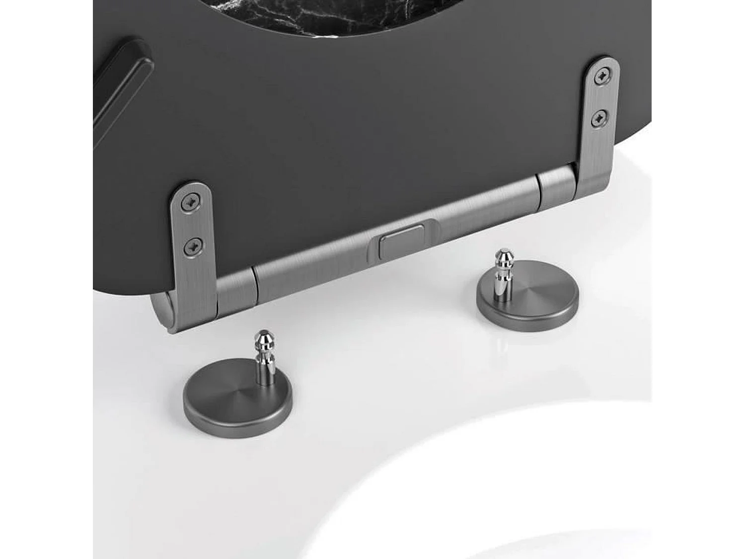 WC-bril van Zwart Marmer met Softclose - MDF FSC