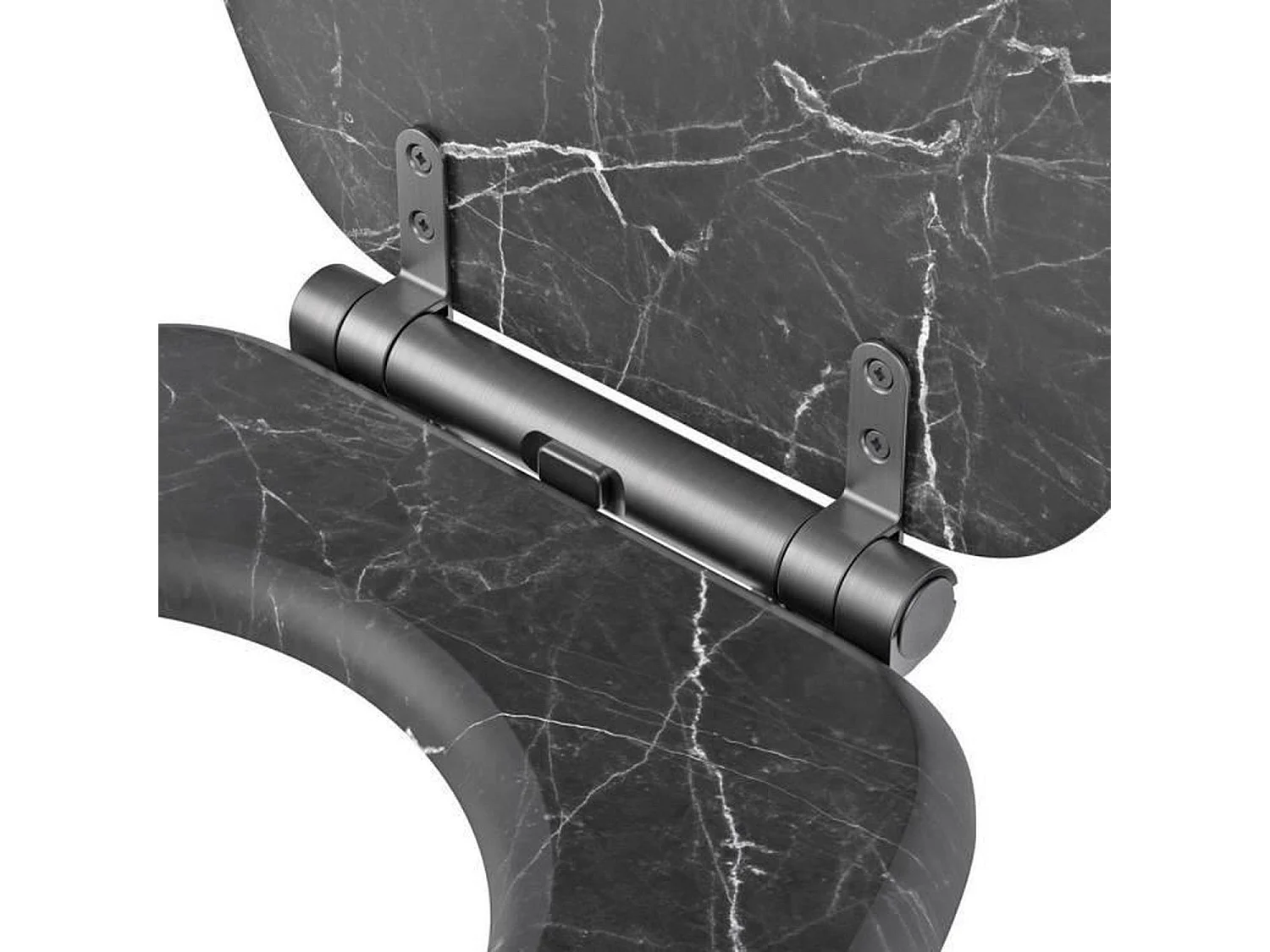 WC-bril van Zwart Marmer met Softclose - MDF FSC