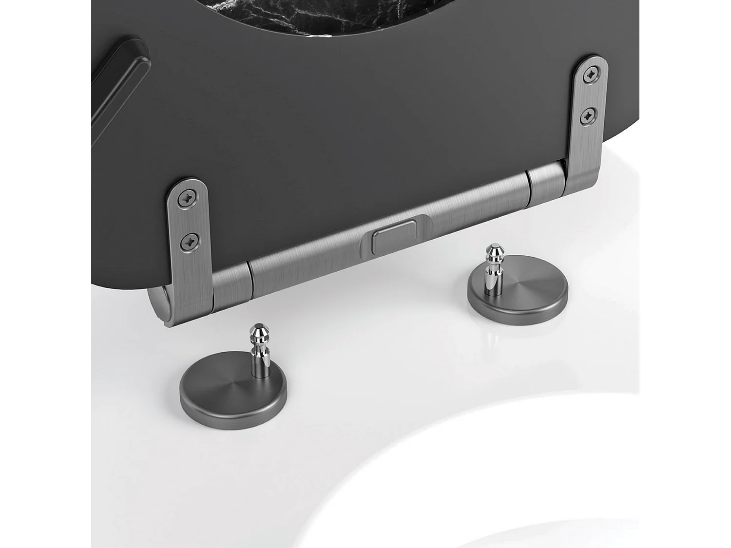 WC-bril van Zwart Marmer met Softclose - MDF FSC