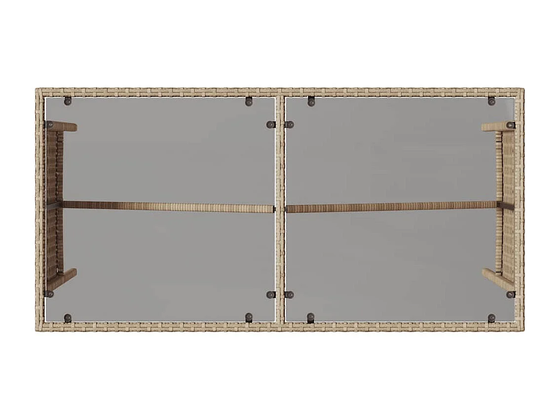 Ensemble à manger de jardin et coussins 3 pièces Beige poly rotin