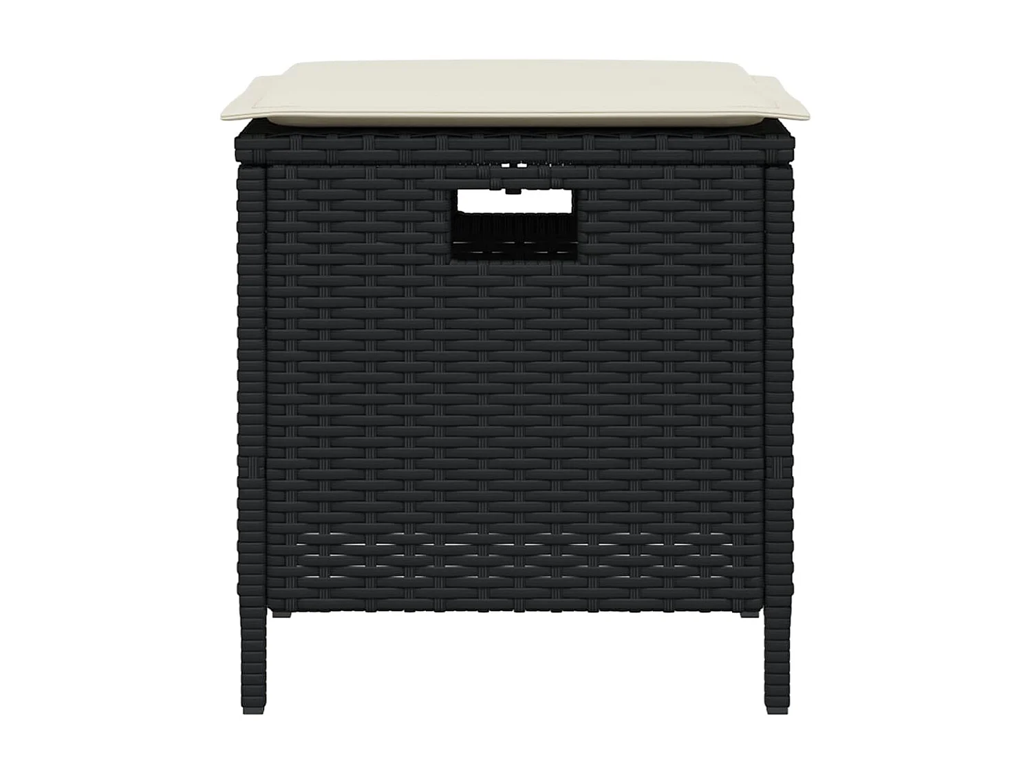 Set de muebles jardín 5 piezas con cojines ratán sintético negro