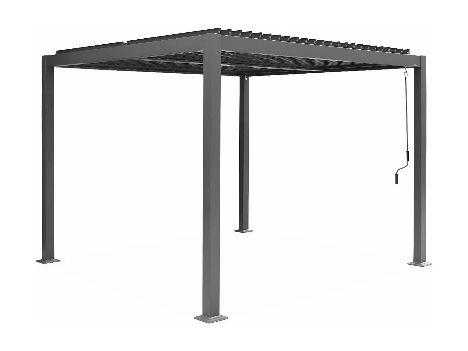 Pergola bioclimatique anthracite. aluminium et acier. 3x3m. lames orientables