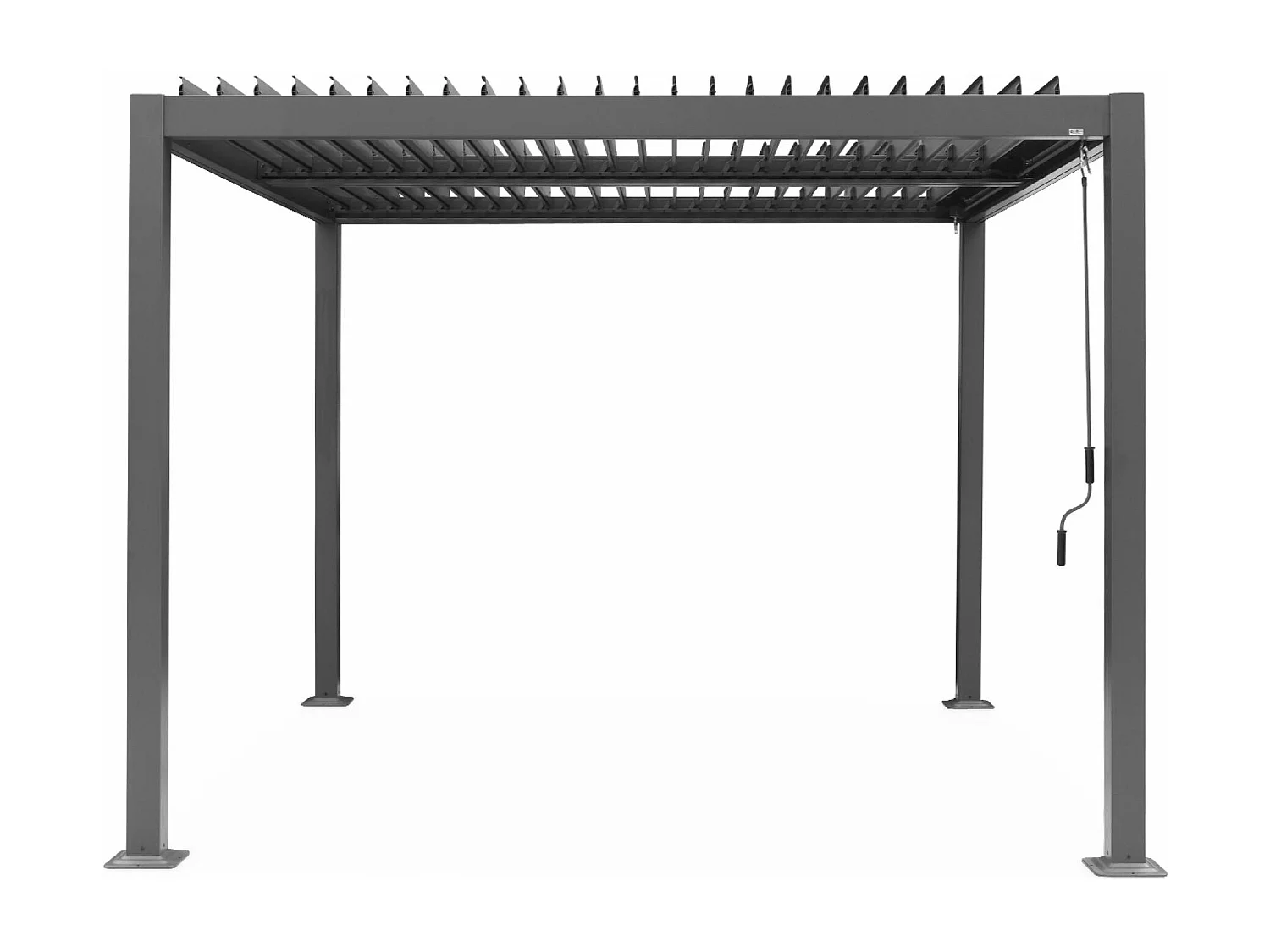 Pergola bioclimatique anthracite. aluminium et acier. 3x3m. lames orientables