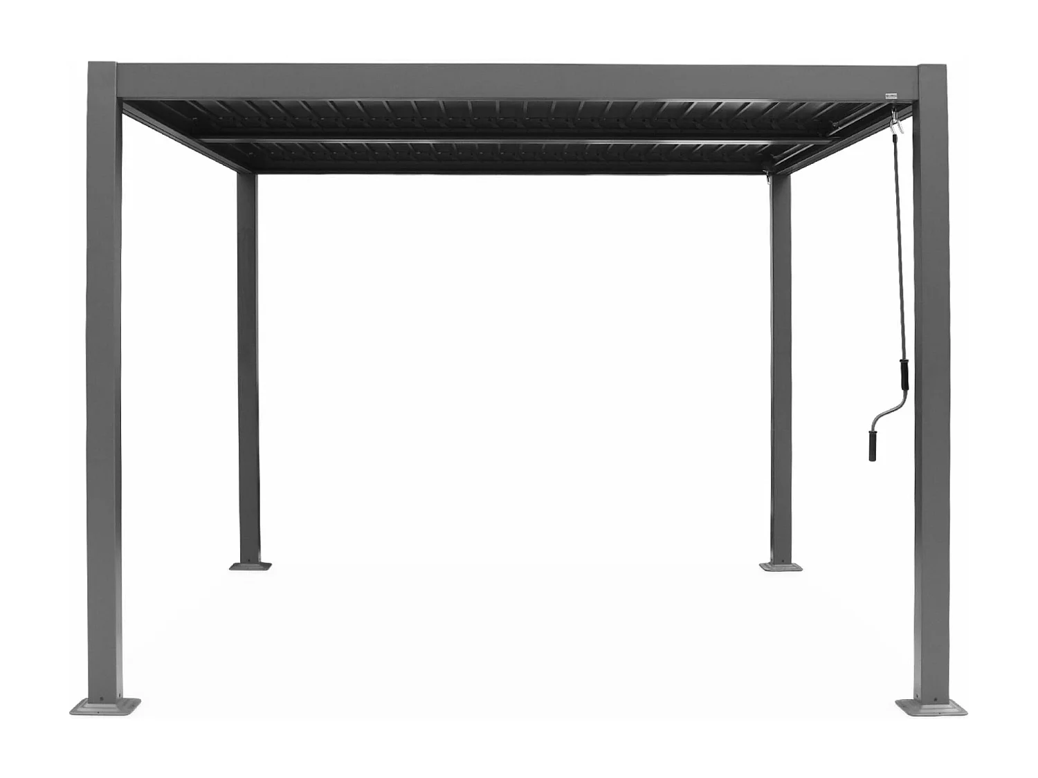 Pergola bioclimatique anthracite. aluminium et acier. 3x3m. lames orientables